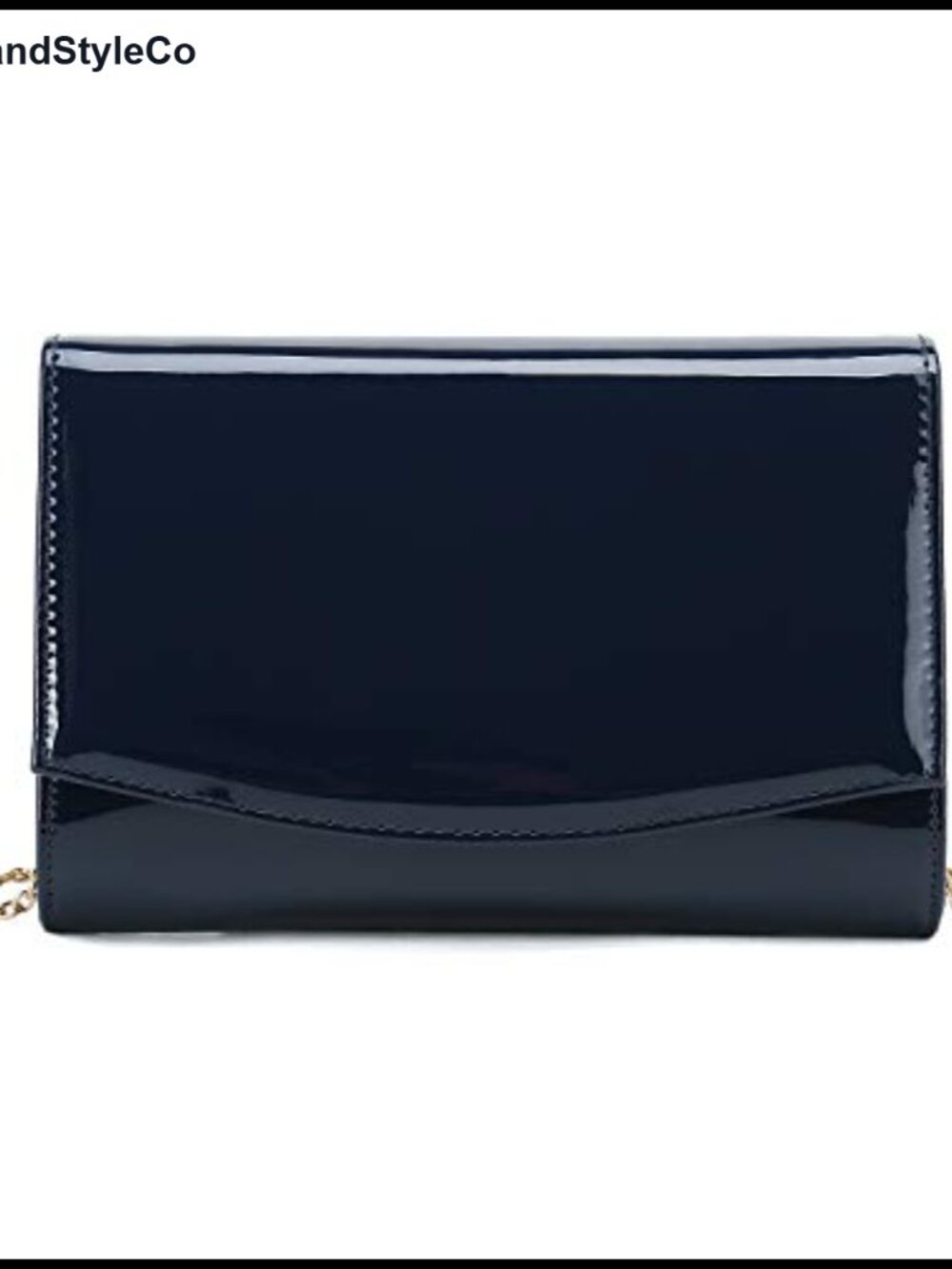 Patent Vegan Leather Flap Clutch Elegant Evening Bag Dress Purse